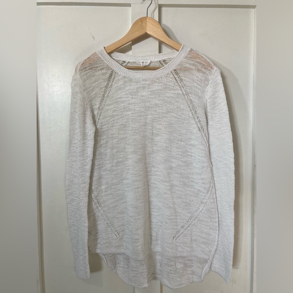 LOU & Grey XS white high low hemline pullover sweater